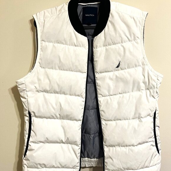 Nautica White Puffer Vest Mens L - Picture 1 of 3